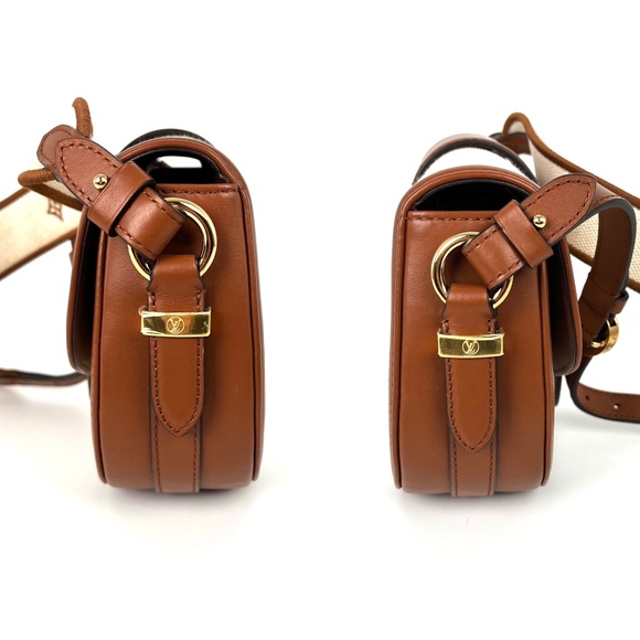 LOUIS VUITTON LV Post 9 Soft MM Brown Tan Canvas Leather Crossbody Shoulder Bag - Picture 4 of 14